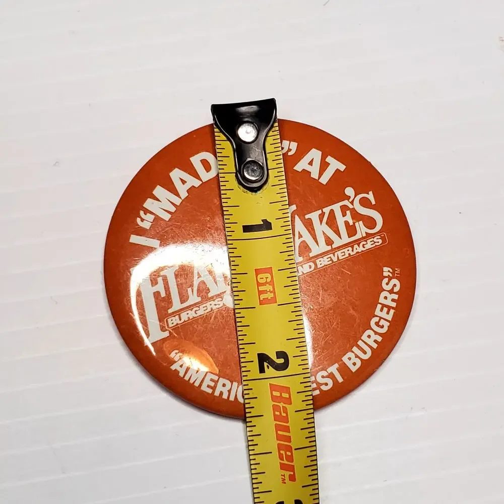 I Made it at Flakey Jakes Pinback Button Vtg 2